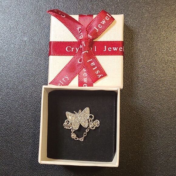 14K Silver Plated Butterfly Layered Anklet 8.5in to an adjustable 10.5in - Picture 4 of 4